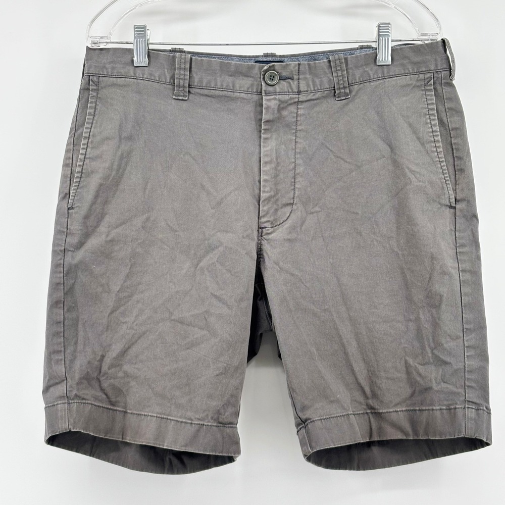 J. Crew Mens Charcoal Grey Chino Shorts Flat Front Cotton Twill Casual 34